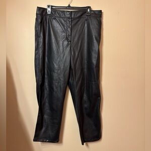 LOFT Dark Faux Leather Trousers